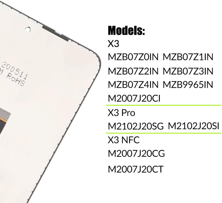 ال سی دی x3/x3 nfc/x3 pro رو کاری